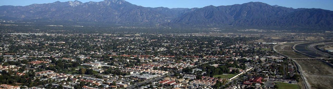 West Covina Weed Delivery Service Area Neighborhoods Aerial Image